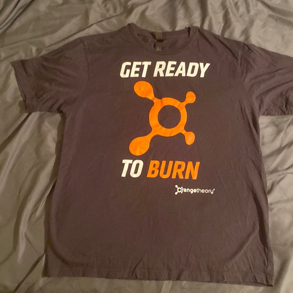 Size S “get ready to burn” brand is orange theory